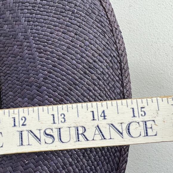 Freya Wide Brim Fedora Women's L Gazania Hat 100% Straw Purple Leather Band - Picture 13 of 16